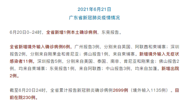 广东新增1例东莞报告本土确诊(东莞新增确诊病例)