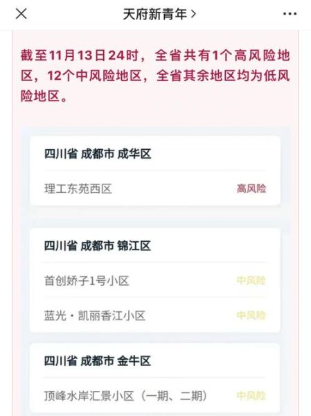 成都中风险地区全部清零，成都现在是什么风险地区