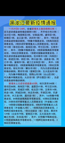 黑龙江新增本土确诊11例，黑龙江新增40例确诊 50例无症状