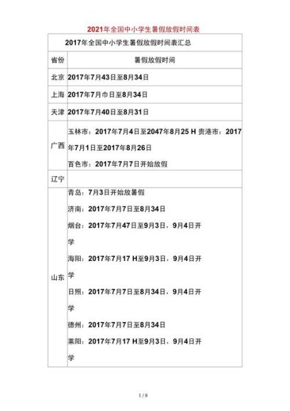 2月放假安排2021放假，2020年中小学放假时间表