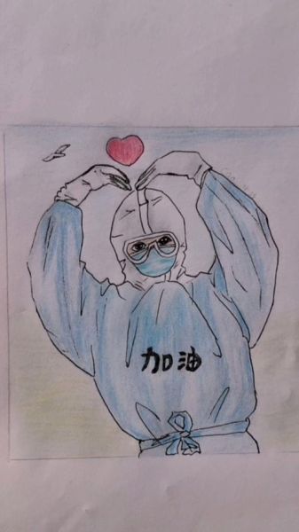 白衣天使抗击疫情绘画，白衣天使战疫情绘画简单